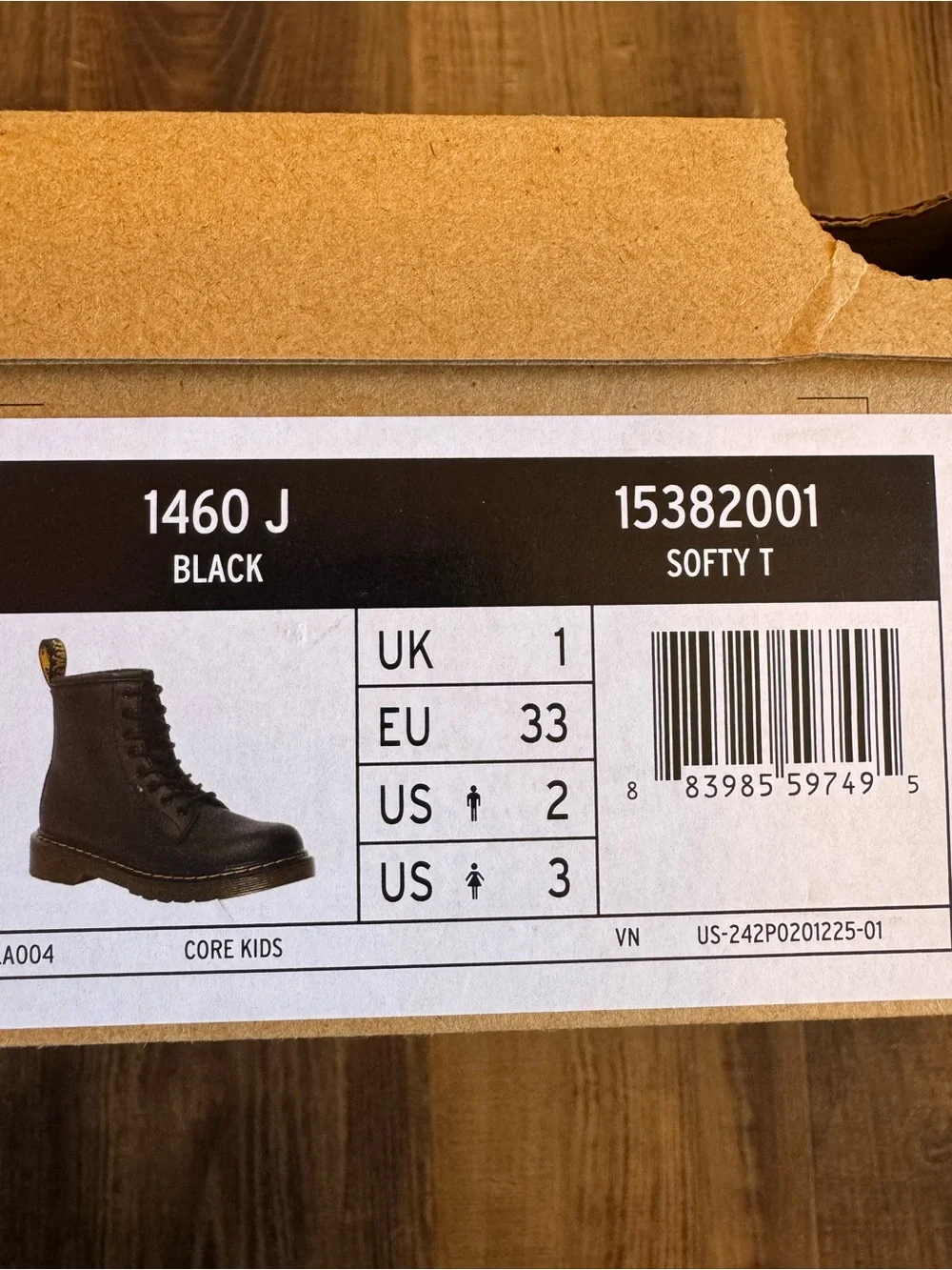 Dr. Martens Kids Black Lace-Up Boots with Yellow Stitching